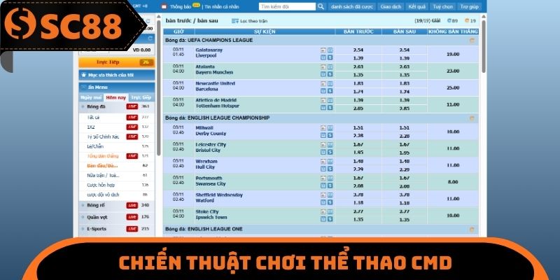 Chiến thuật chơi thể thao CMD