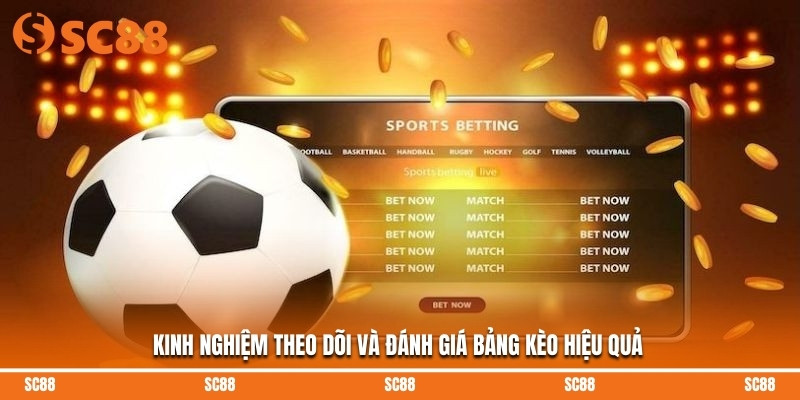 Kinh nghiệm theo dõi và đánh giá bảng kèo hiệu quả